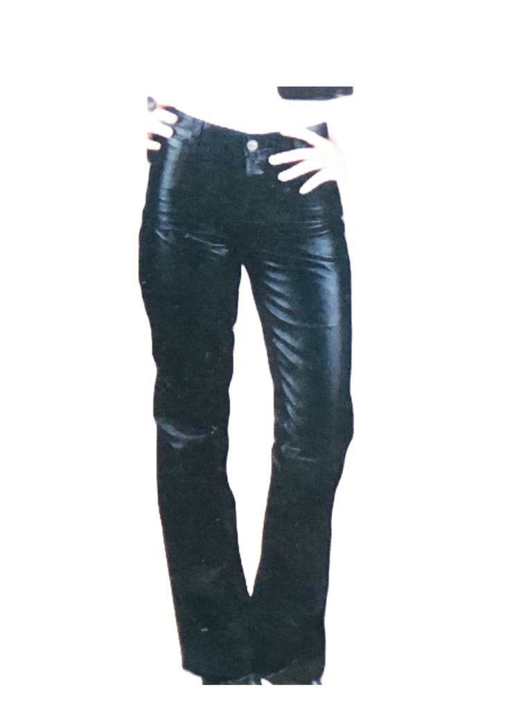 Women leather fashion pants .