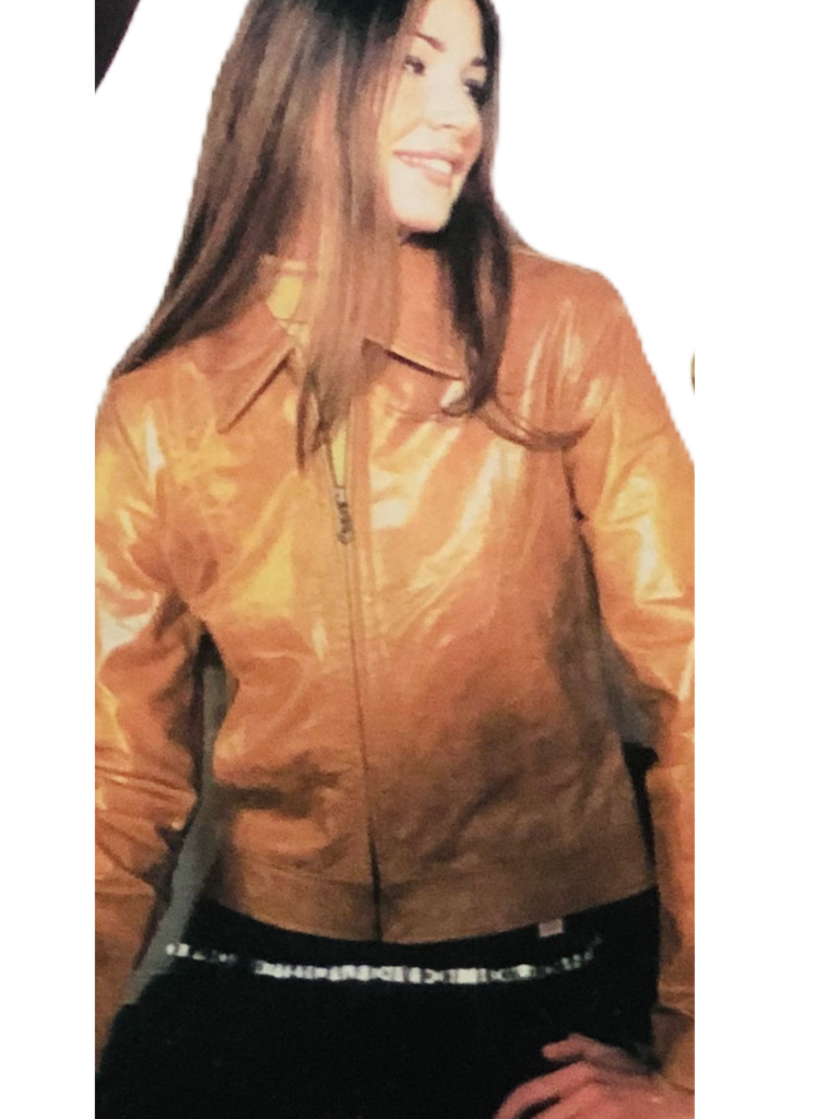 90s Tan leather women's light brown jacket